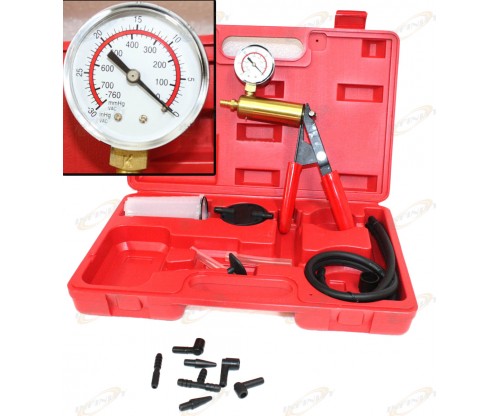 2 In 1 Brake Bleeder & Vacuum Pump Gauge Test Tuner Kit Tools DIY Hand Tools